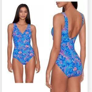 Lauren Ralph Lauren Summer Paisley Twist Over-The-Shoulder Underwire NWT $150